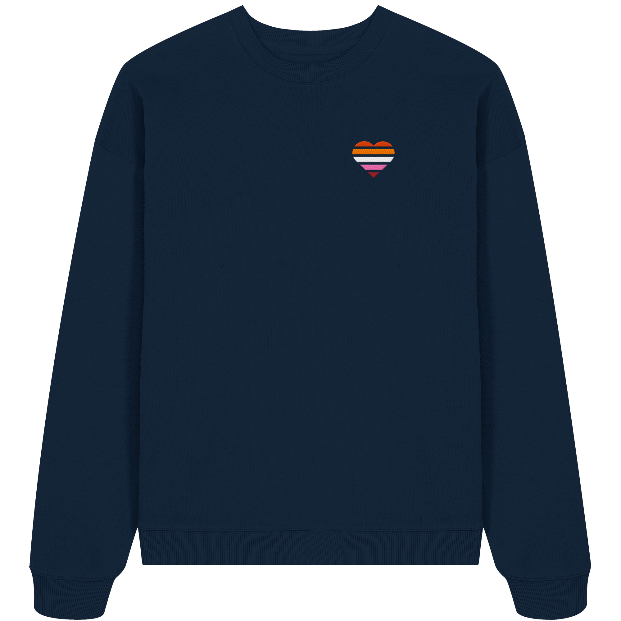 Organic Oversize Sweatshirt - Lesbian Flag Herz Stick