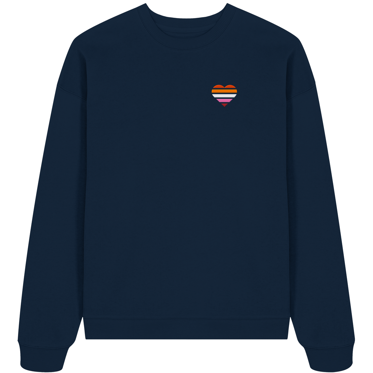 Organic Oversize Sweatshirt mit Herz Stick - Lesbian