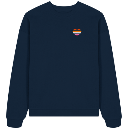 Organic Oversize Sweatshirt mit Herz Stick - Lesbian