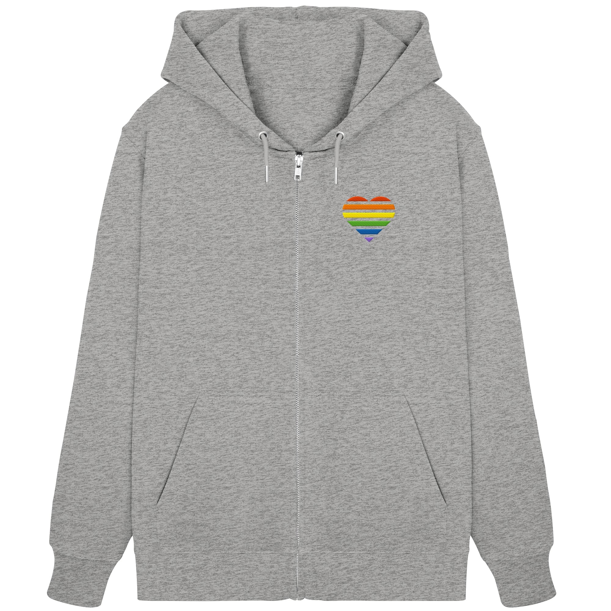 Organic Zipper - Pride Flag Herz Stick
