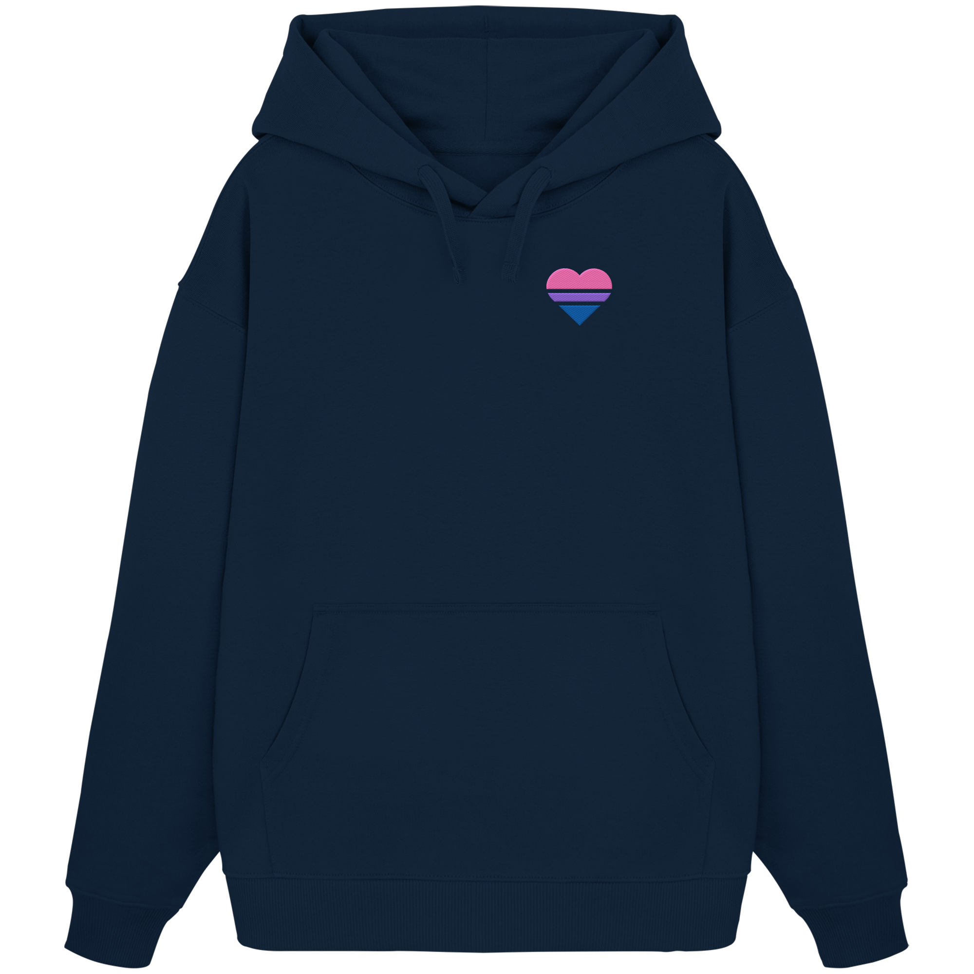 Organic Oversize Hoodie - Bisexual Flag Herz Stick