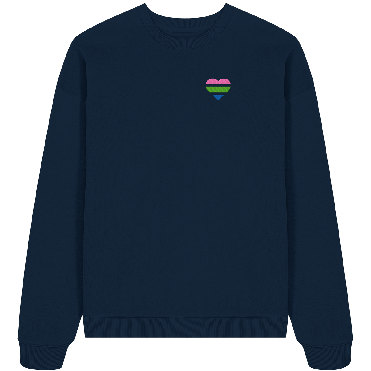 Organic Oversize Sweatshirt mit Herz Stick - Polysexual