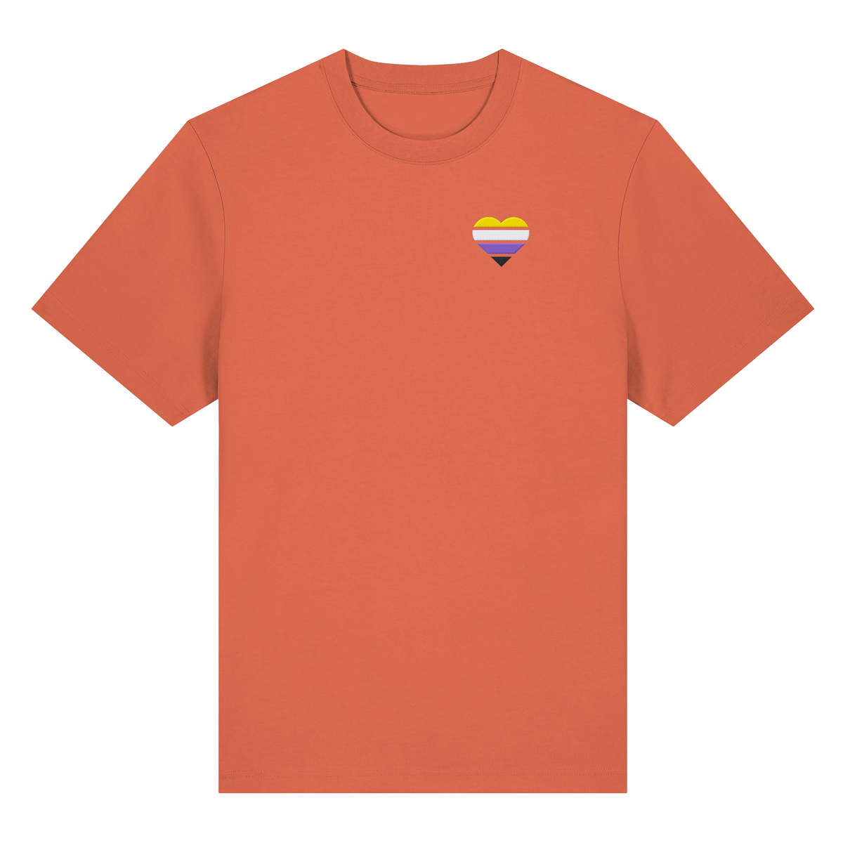 Organic Heavy Shirt mit Herz Stick - Nonbinary