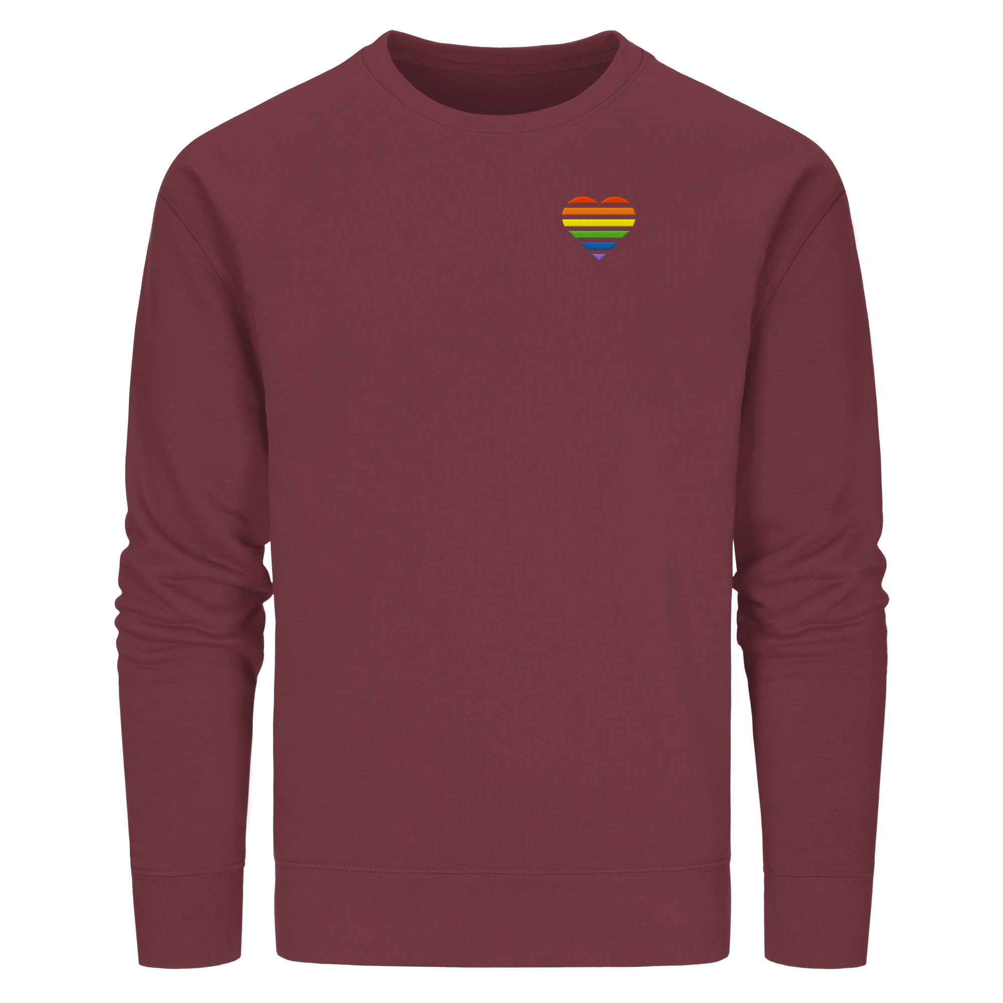 Organic Basic Sweatshirt - Pride Flag Herz