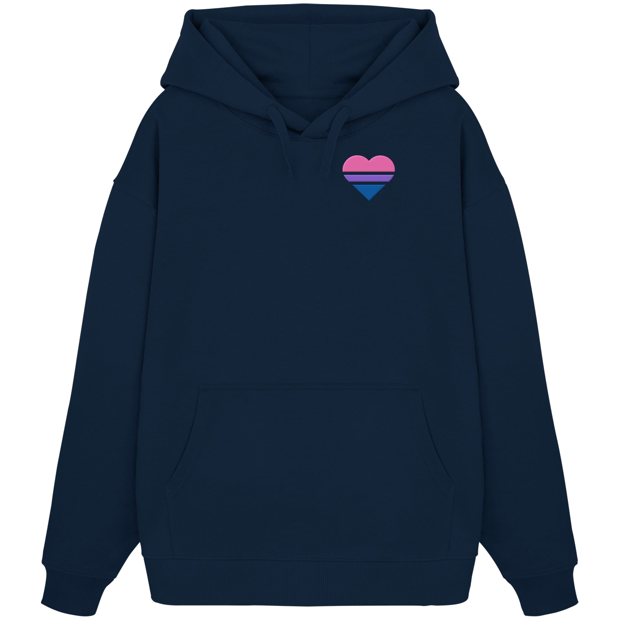 Organic Oversize Hoodie - Bisexual Flag Herz Stick