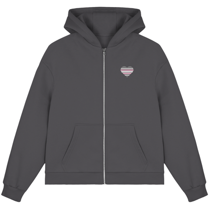 Fluffy Boxcut Zipper mit Herz - Demigirl