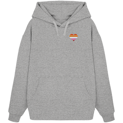 Organic Oversize Hoodie mit Herz Stick - Lesbian