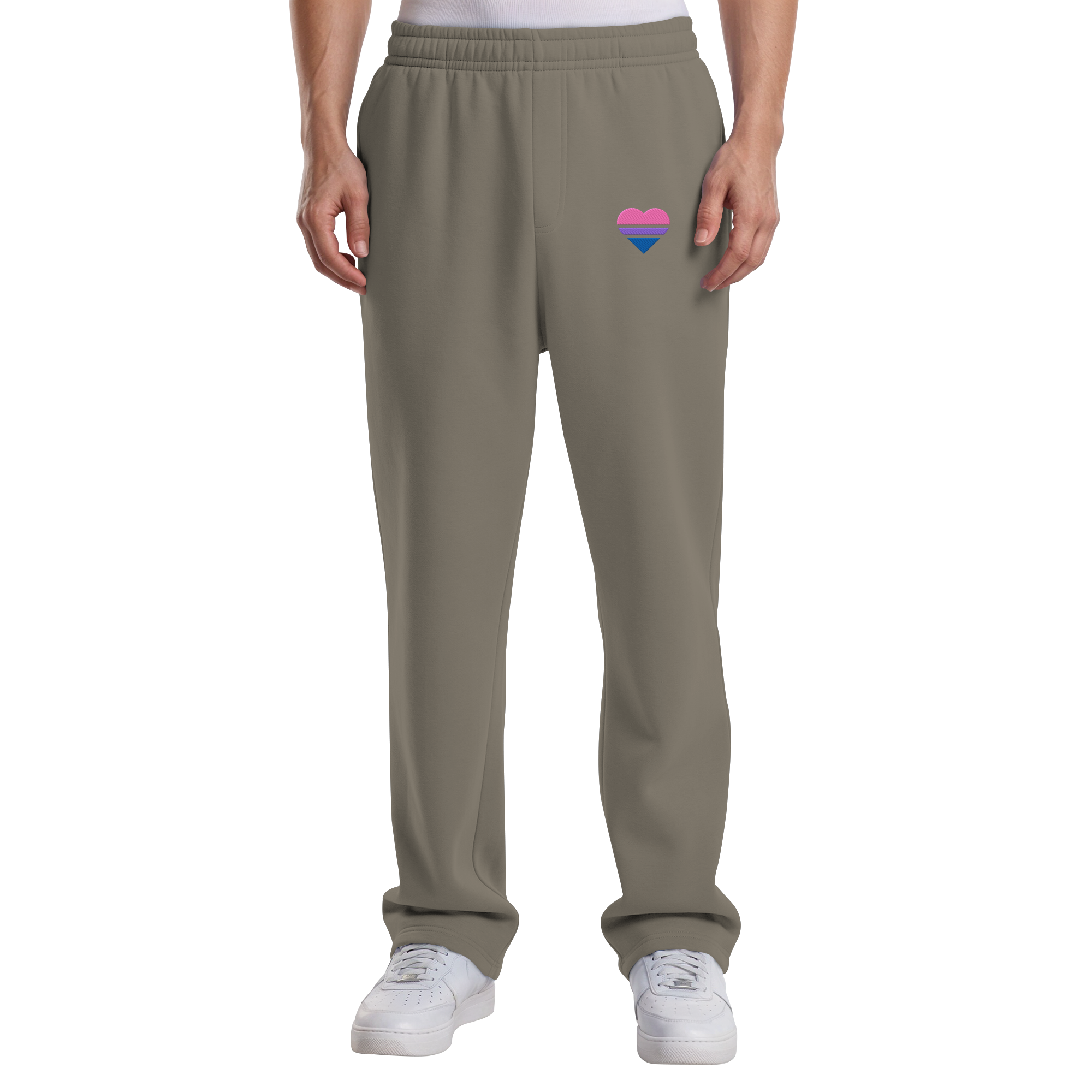 Fluffy Track Sweatpants - Bisexual Flag Herz Stick