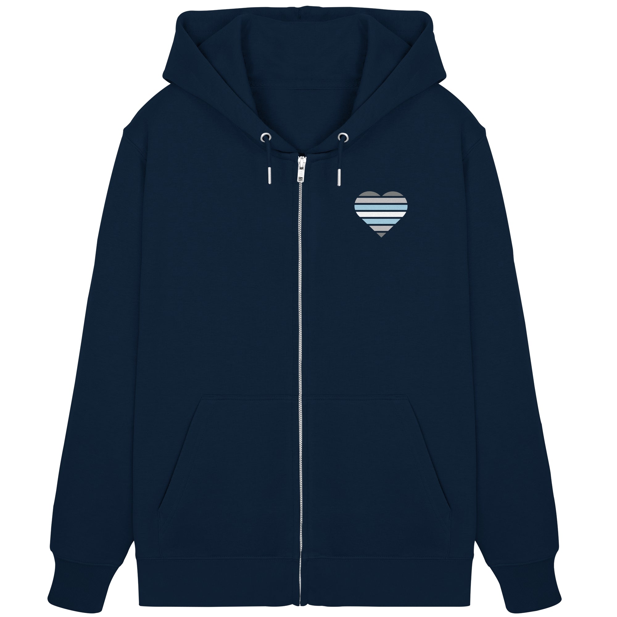 Organic Zipper - Demiboy Flag Herz Print