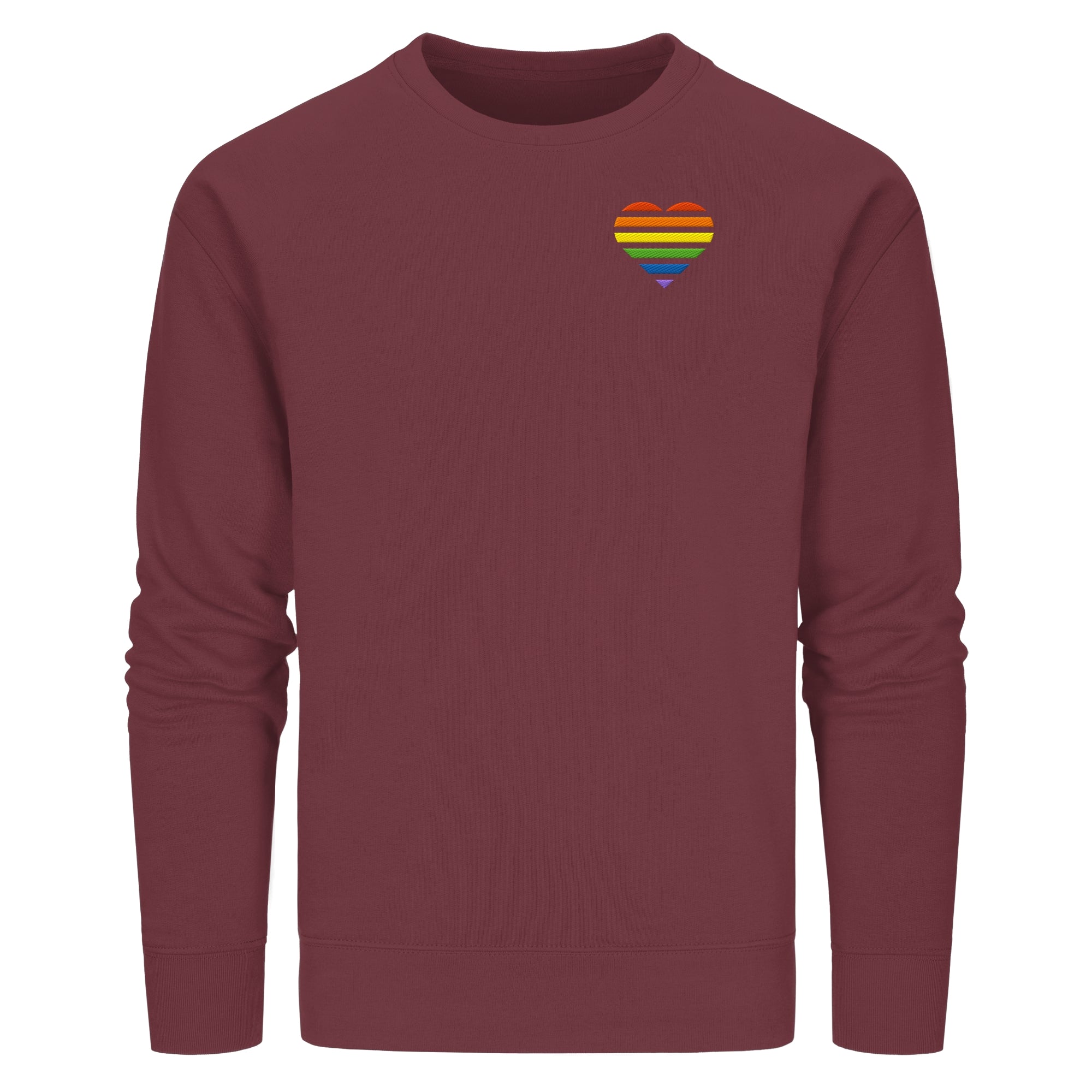 Organic Basic Sweatshirt - Pride Flag Herz Stick