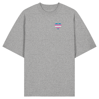 Organic Oversize Shirt mit Herz Stick - Trans