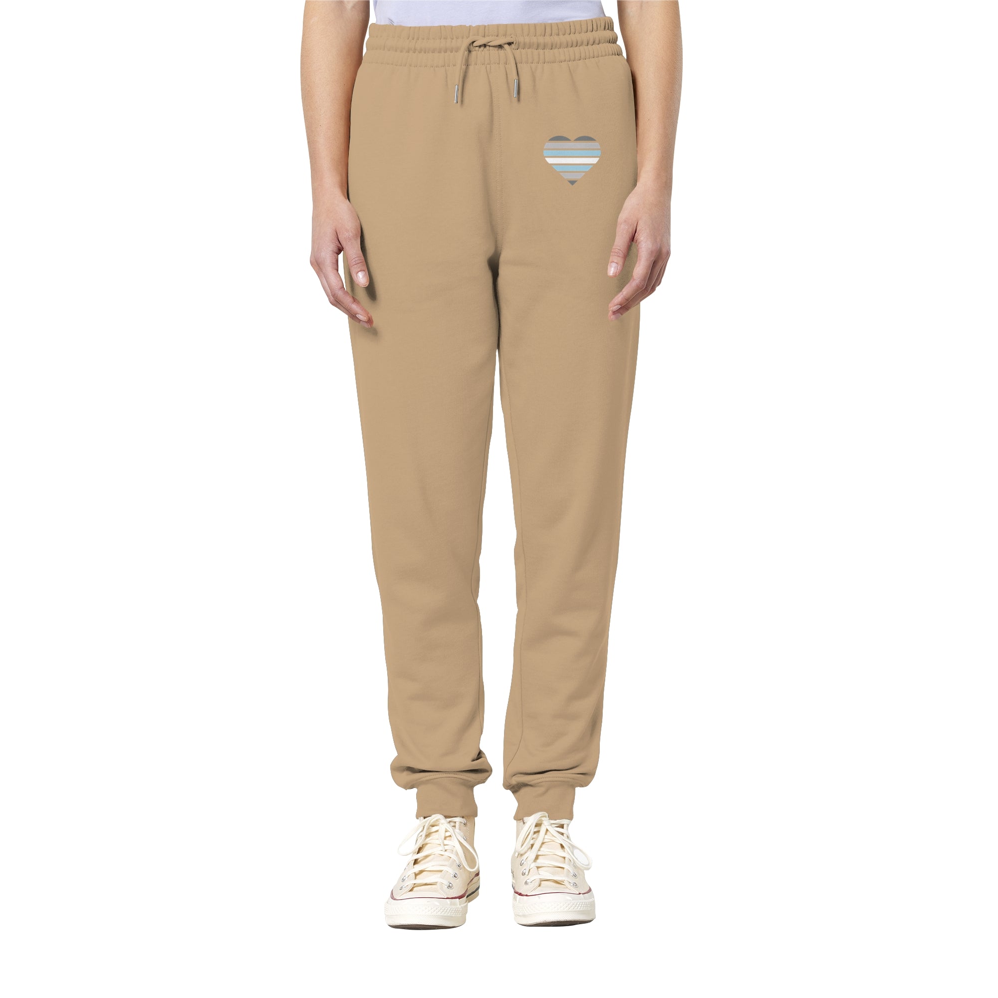 Organic Jogger Pants - Demiboy Flag Herz Print