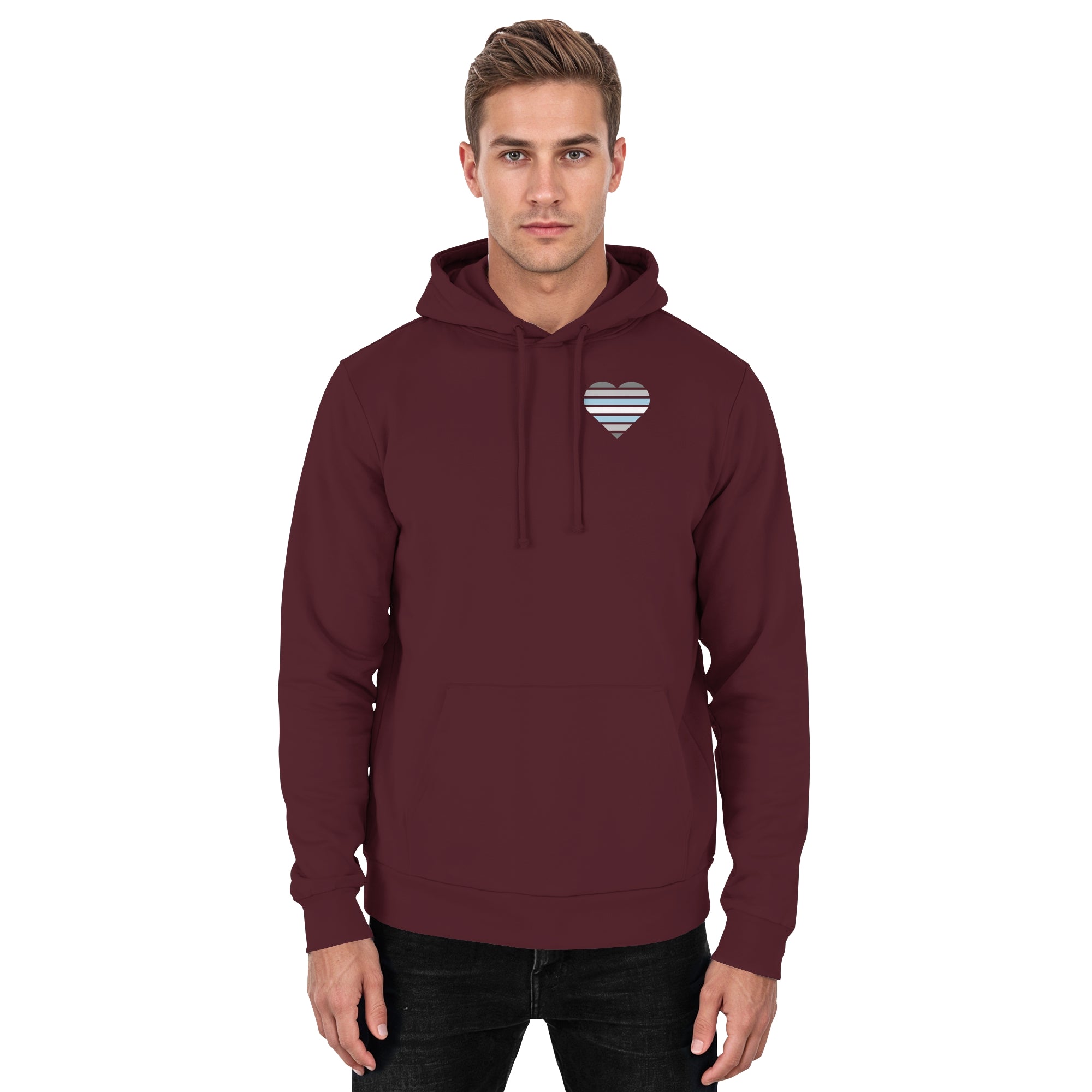 Basic Hoodie - Demiboy Flag Herz Print