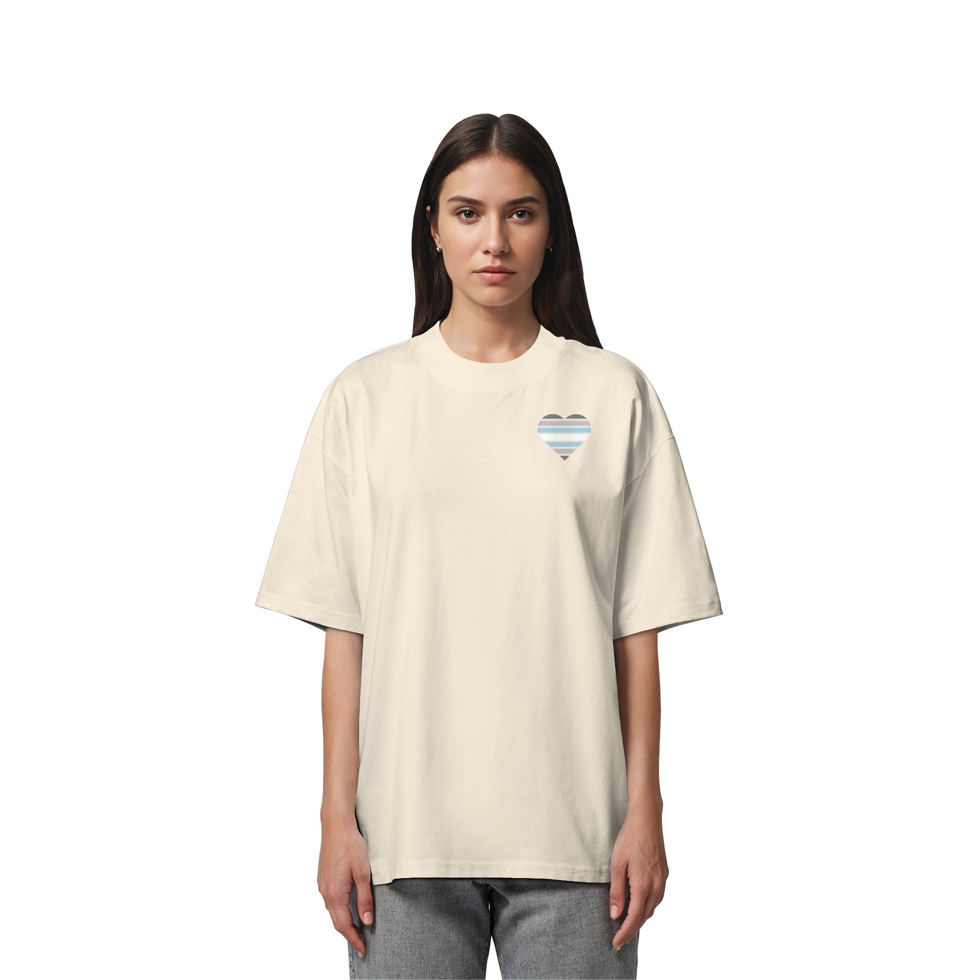 Organic Oversize Shirt - Demiboy Flag Herz Print
