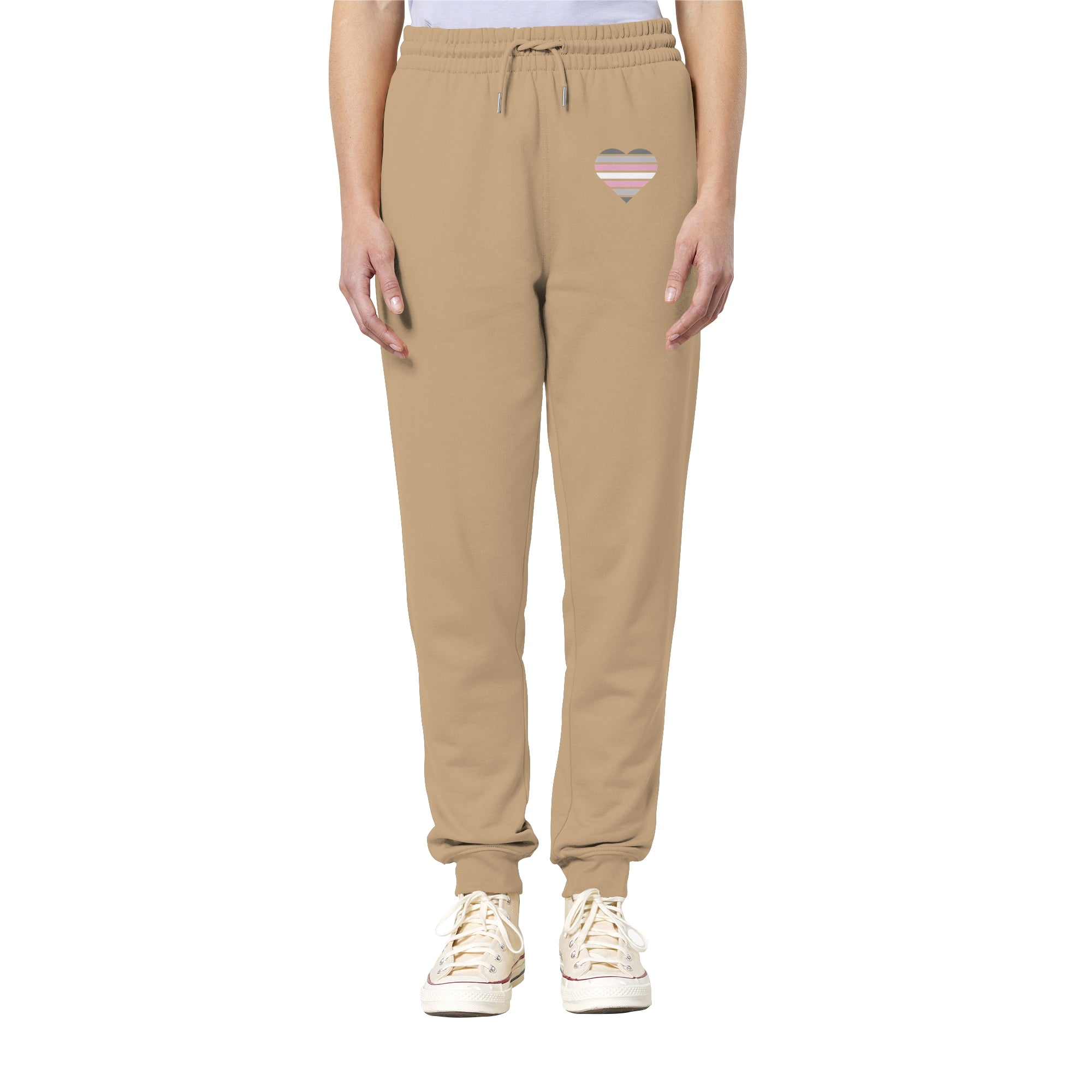 Organic Jogger Pants - Demigirl Flag Herz Print