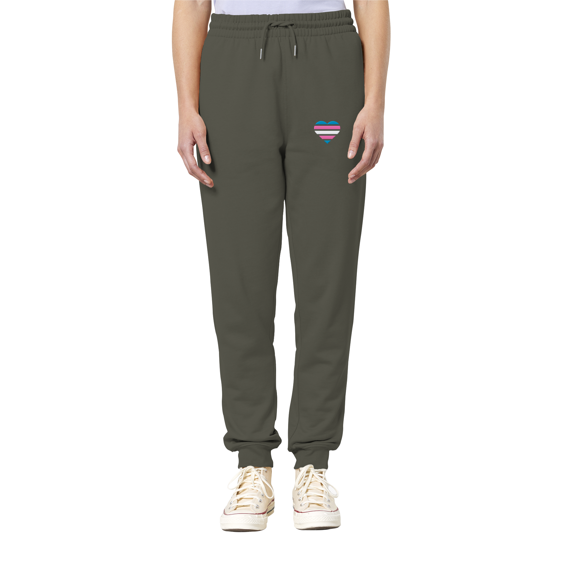 Organic Jogger Pants - Trans Flag Herz Stick