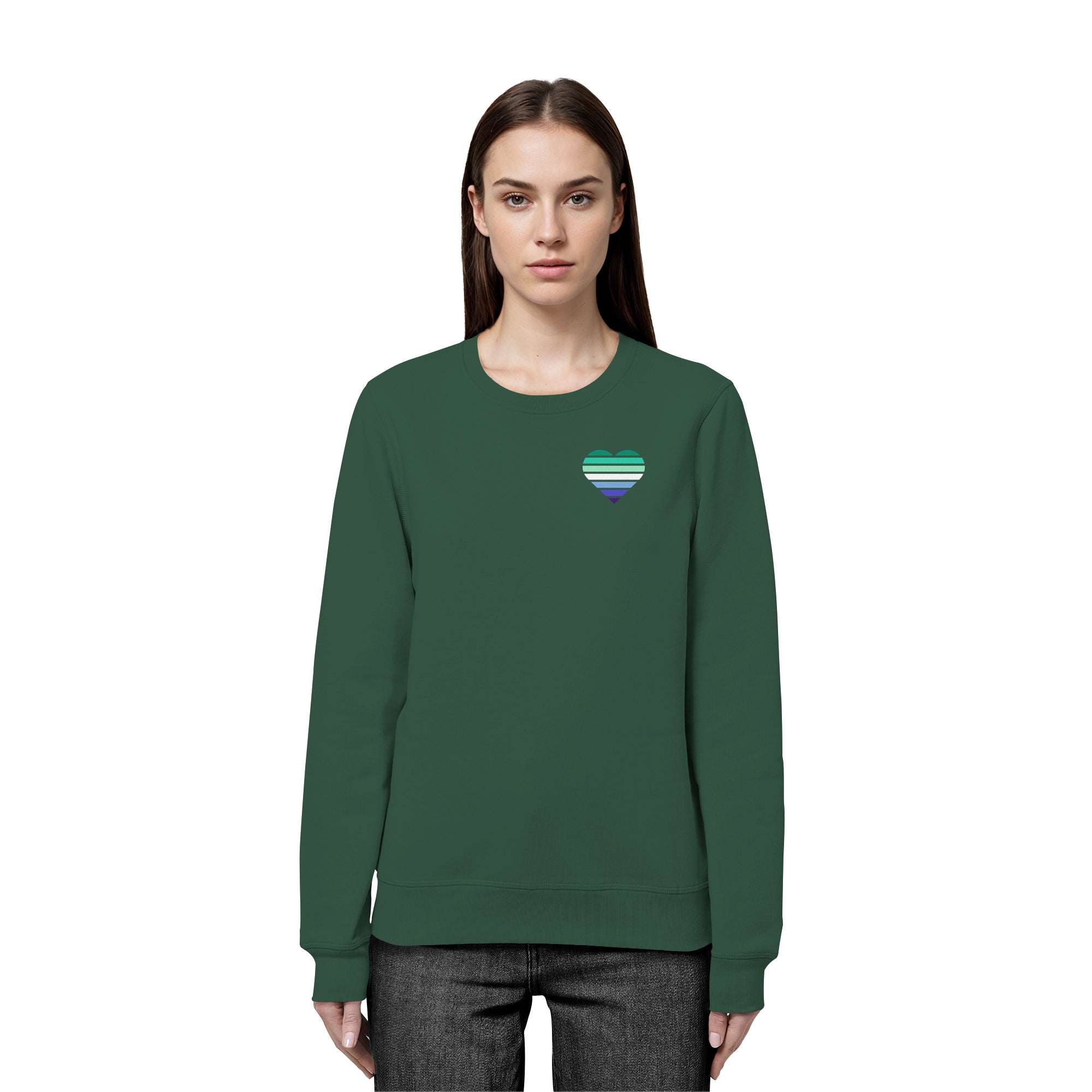 Organic Basic Sweatshirt - Gay Flag Herz Print