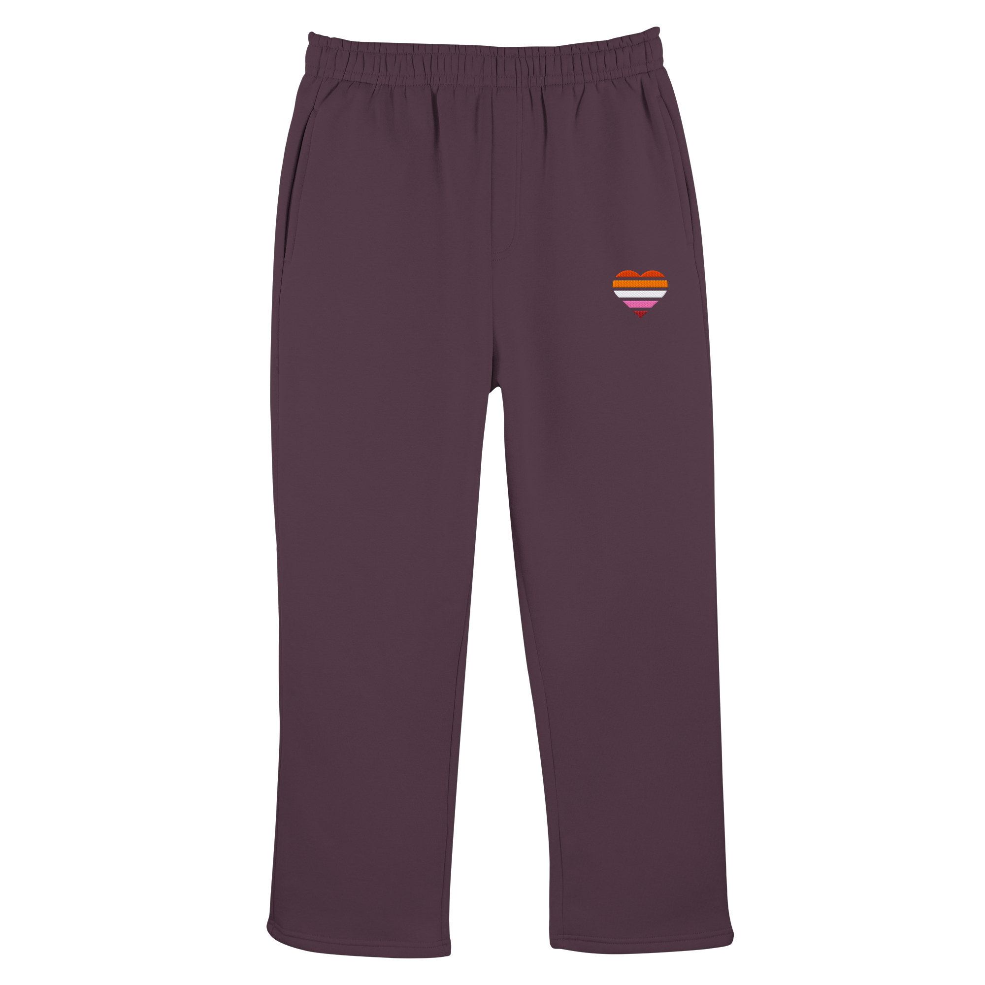 Fluffy Track Sweatpants - Lesbian Flag Herz Stick