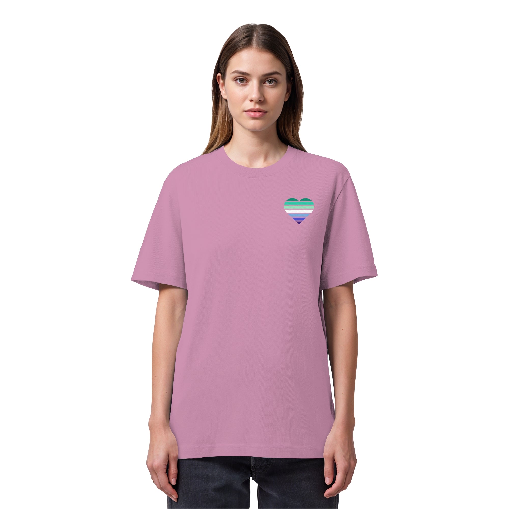 Organic Heavy Shirt - Gay Flag Herz Print