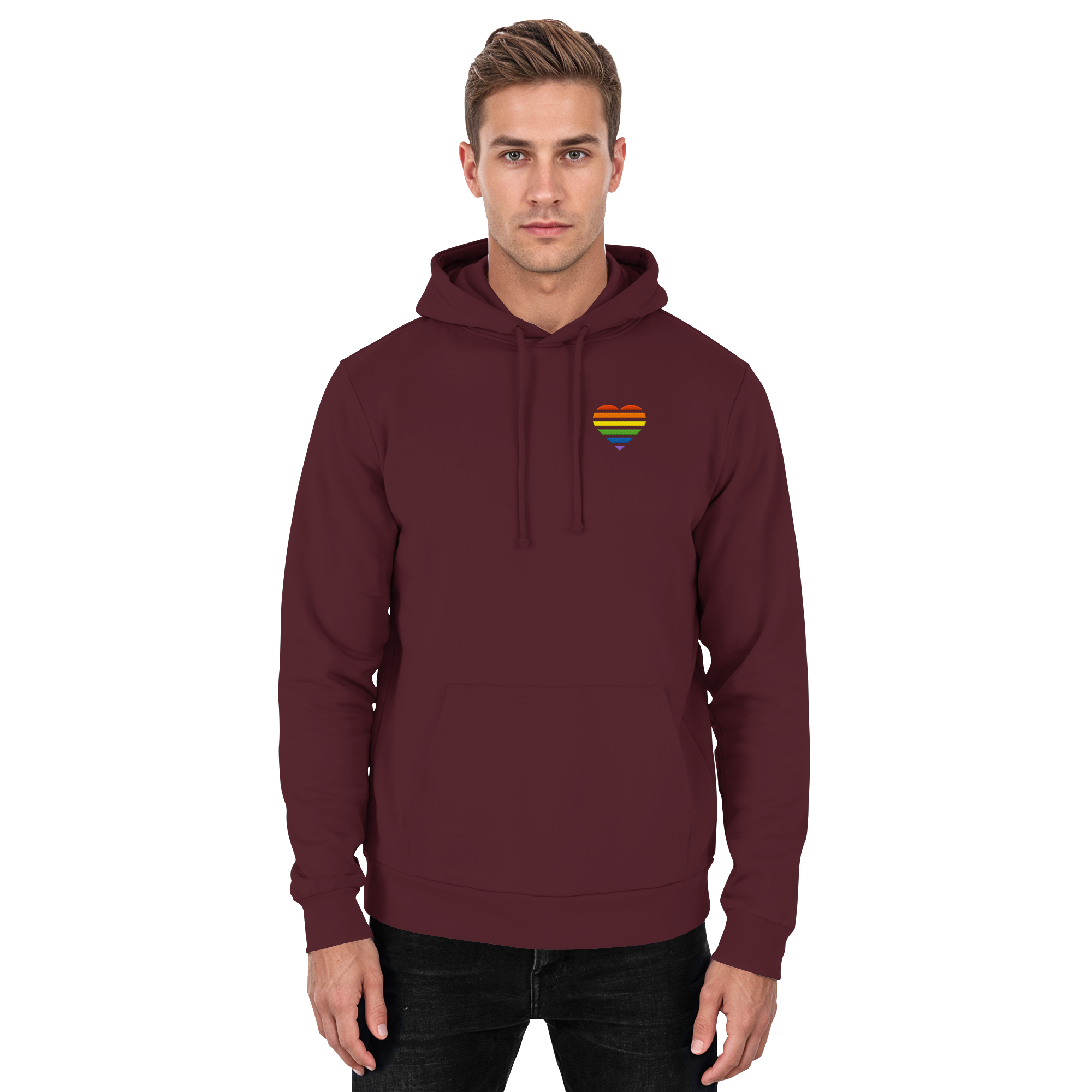 Basic Hoodie - Pride Flag Herz Stick