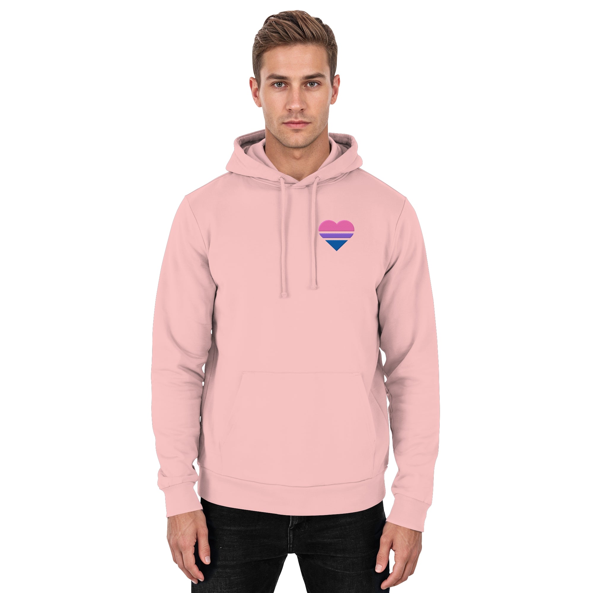 Basic Hoodie - Bisexual Flag Herz Stick