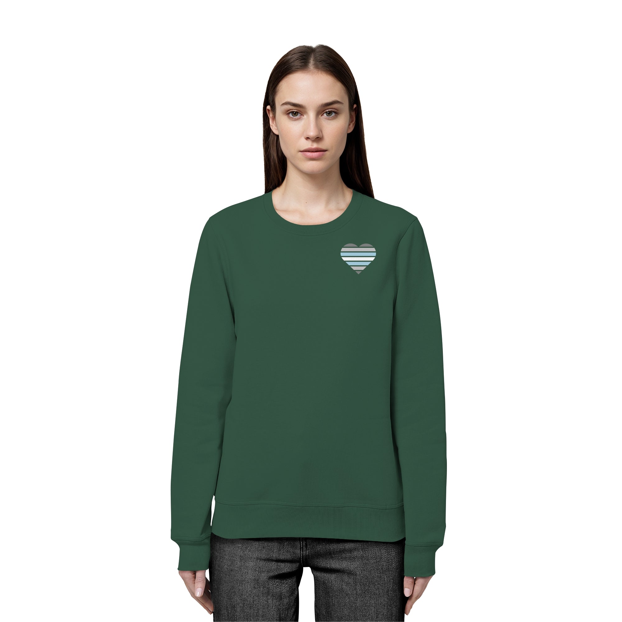 Organic Basic Sweatshirt - Demiboy Flag Herz Print