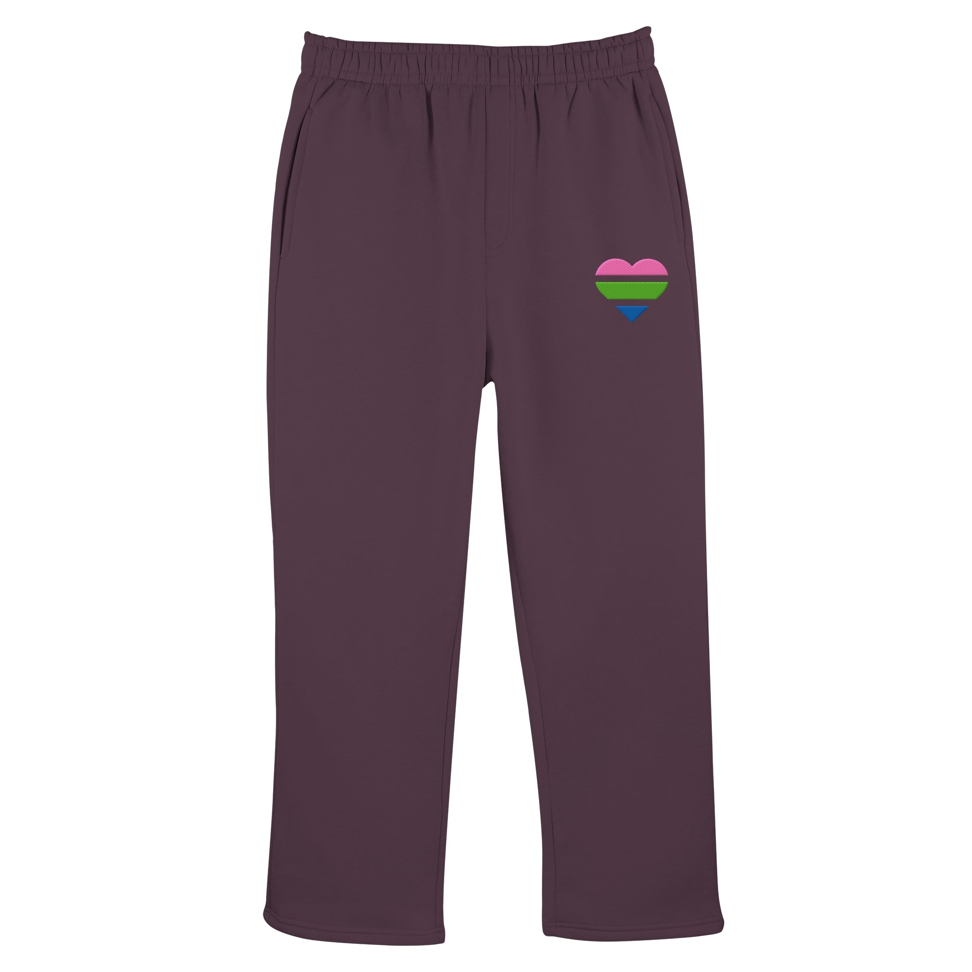 Fluffy Track Sweatpants - Polysexual Flag Herz Stick
