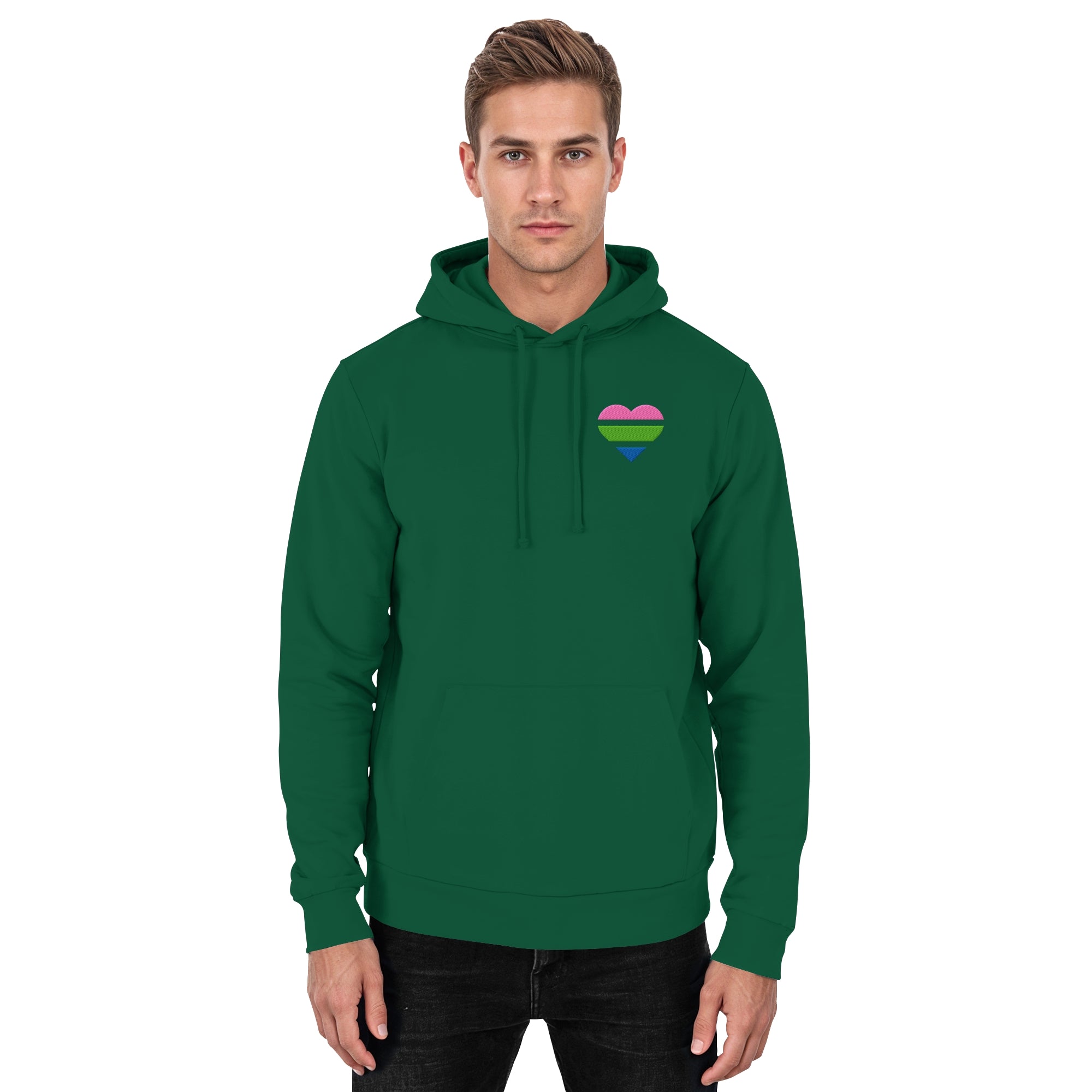 Basic Hoodie - Polysexual Flag Herz Stick