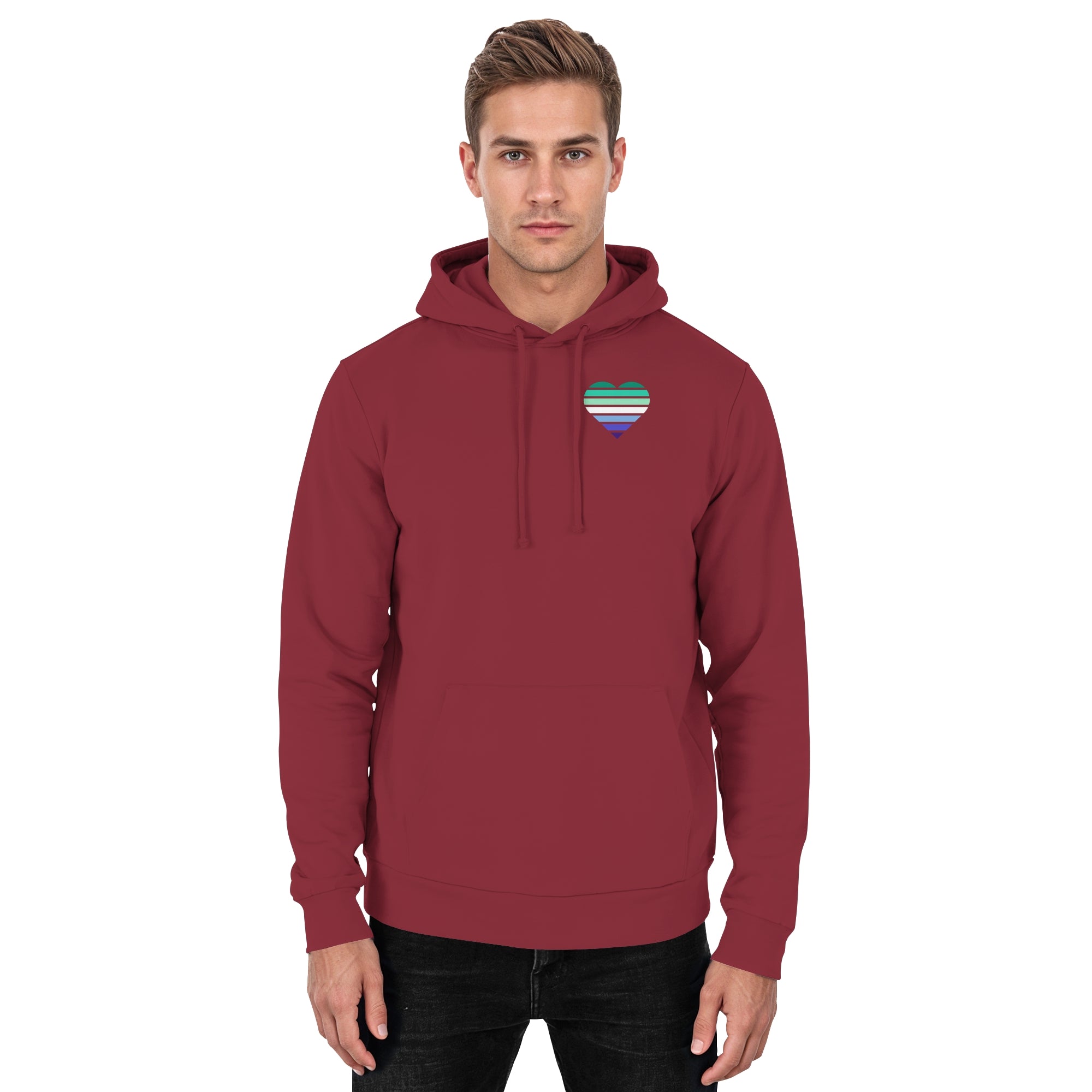 Basic Hoodie - Gay Flag Herz Print