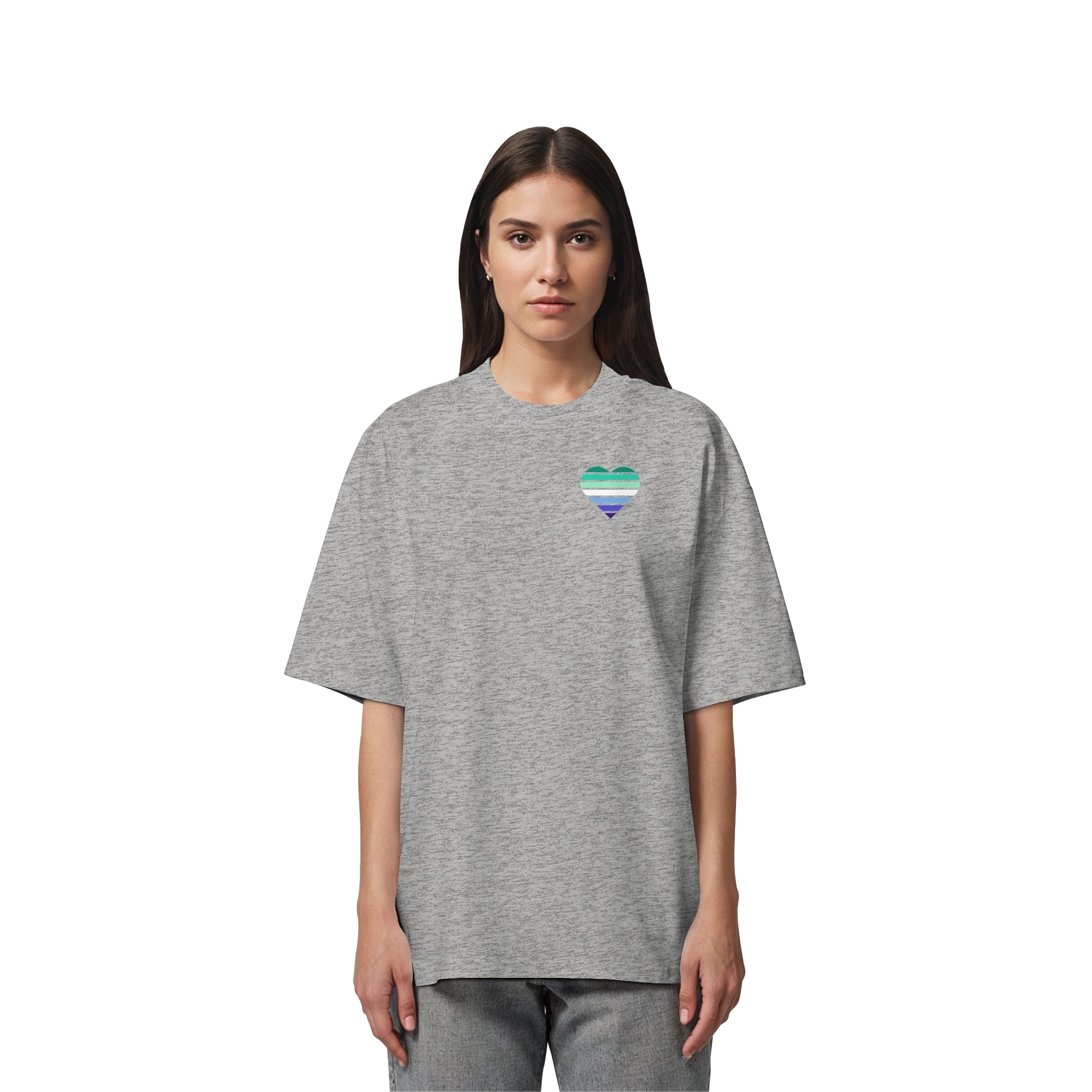 Organic Oversize Shirt - Gay Flag Herz Print