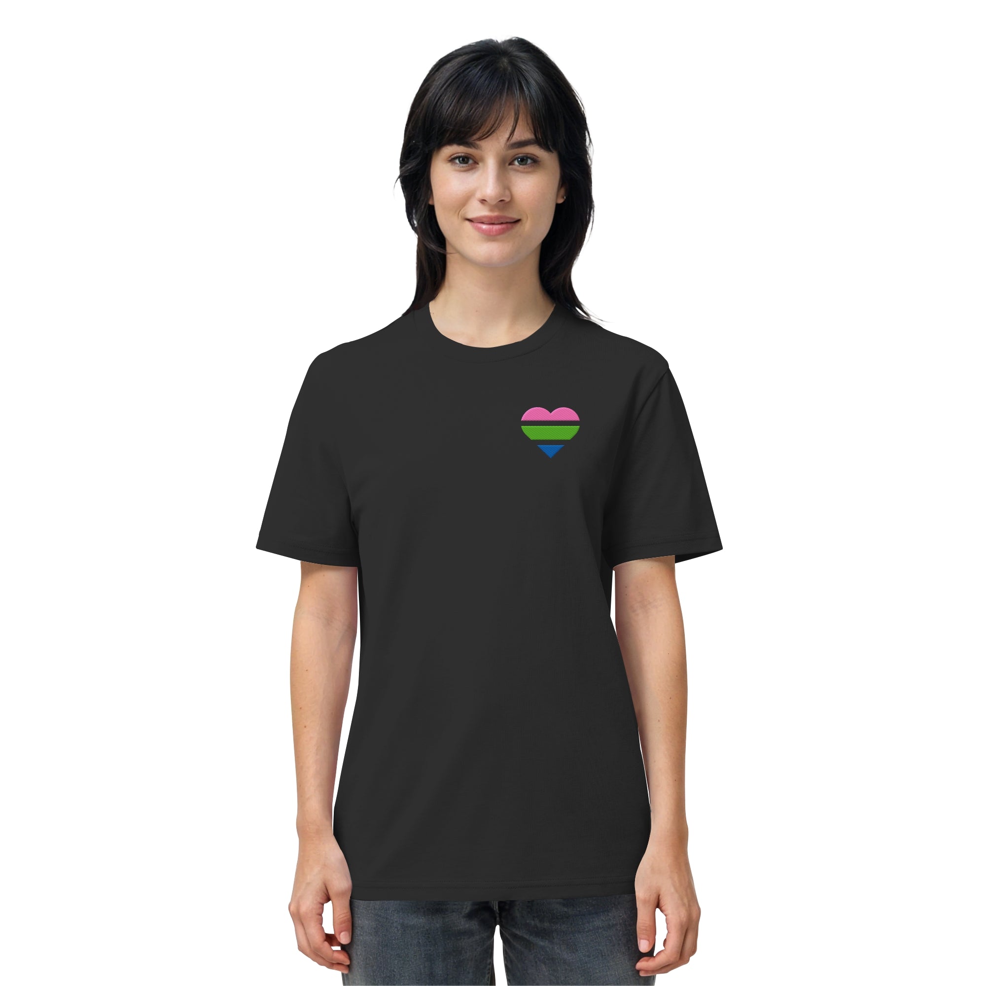 Organic Shirt - Polysexual Flag Herz Stick