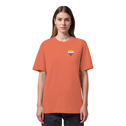 Organic Heavy Shirt mit Herz Stick - Nonbinary