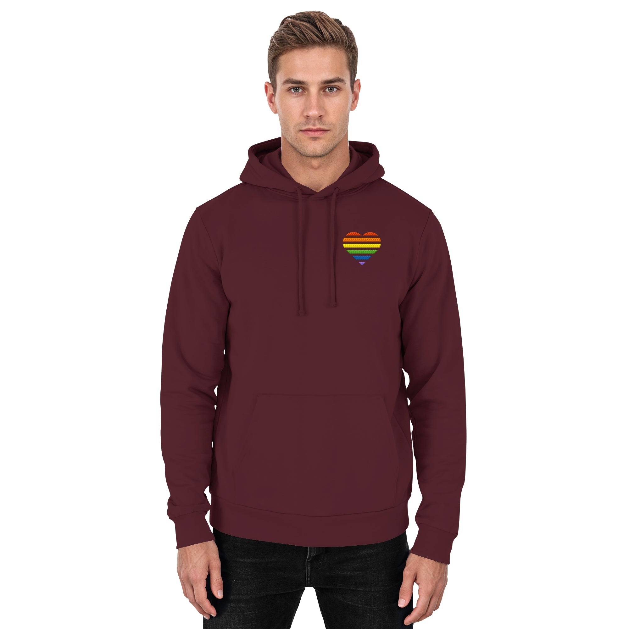 Basic Hoodie - Pride Flag Herz Stick
