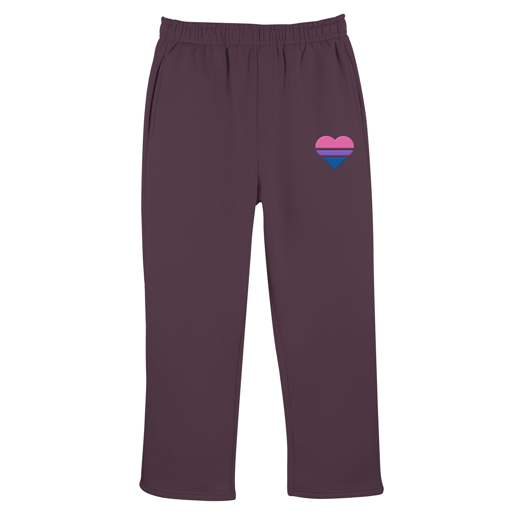 Fluffy Track Sweatpants - Bisexual Flag Herz Stick