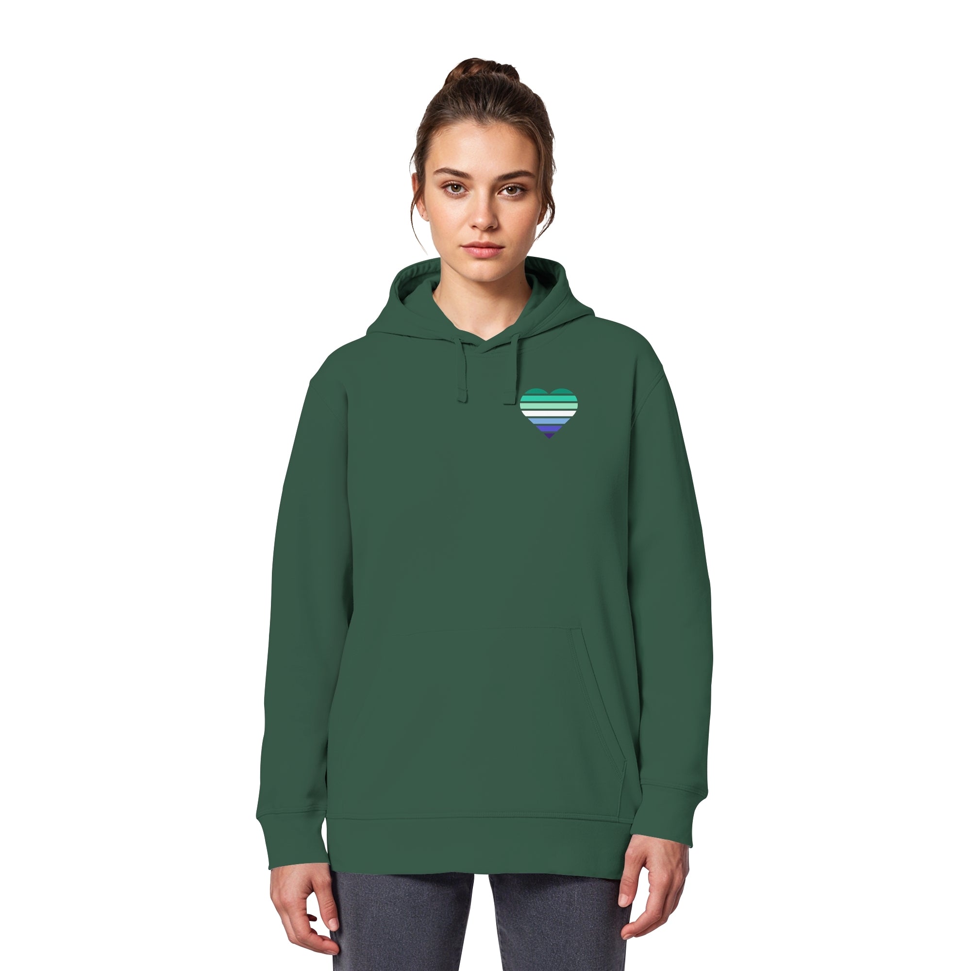 Organic Basic Hoodie - Gay Flag Herz Print