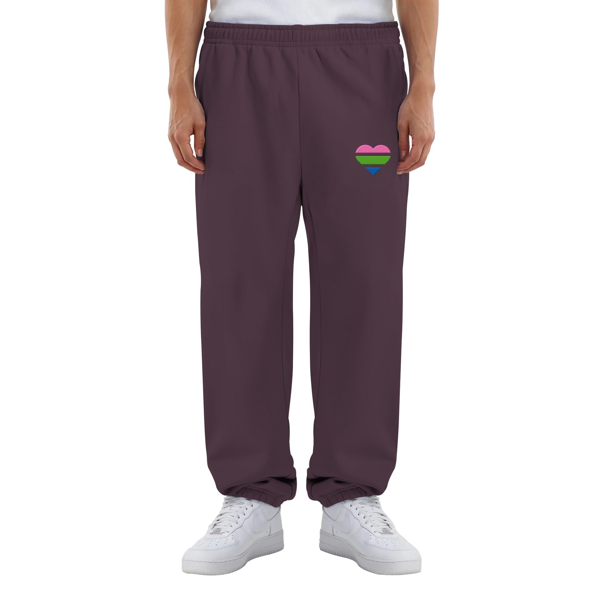 Fluffy Sweatpants - Polysexual Flag Herz Stick