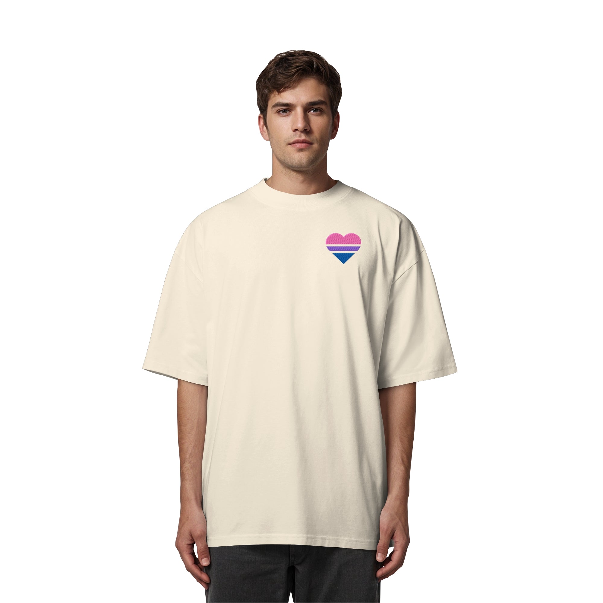 Organic Oversize Shirt - Bisexual Flag Herz Stick