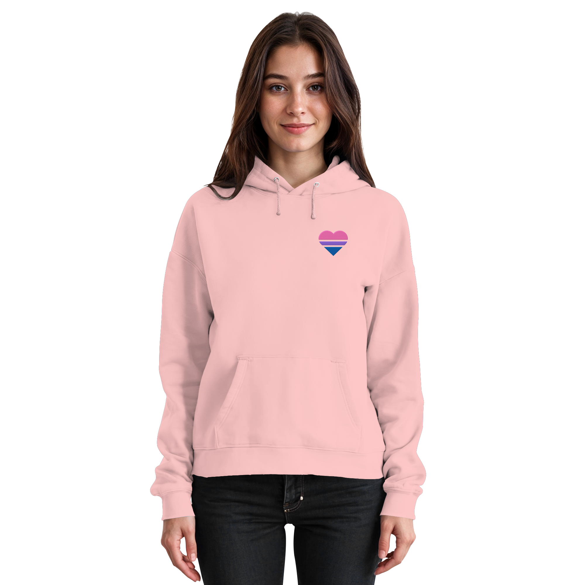 Basic Hoodie - Bisexual Flag Herz Stick