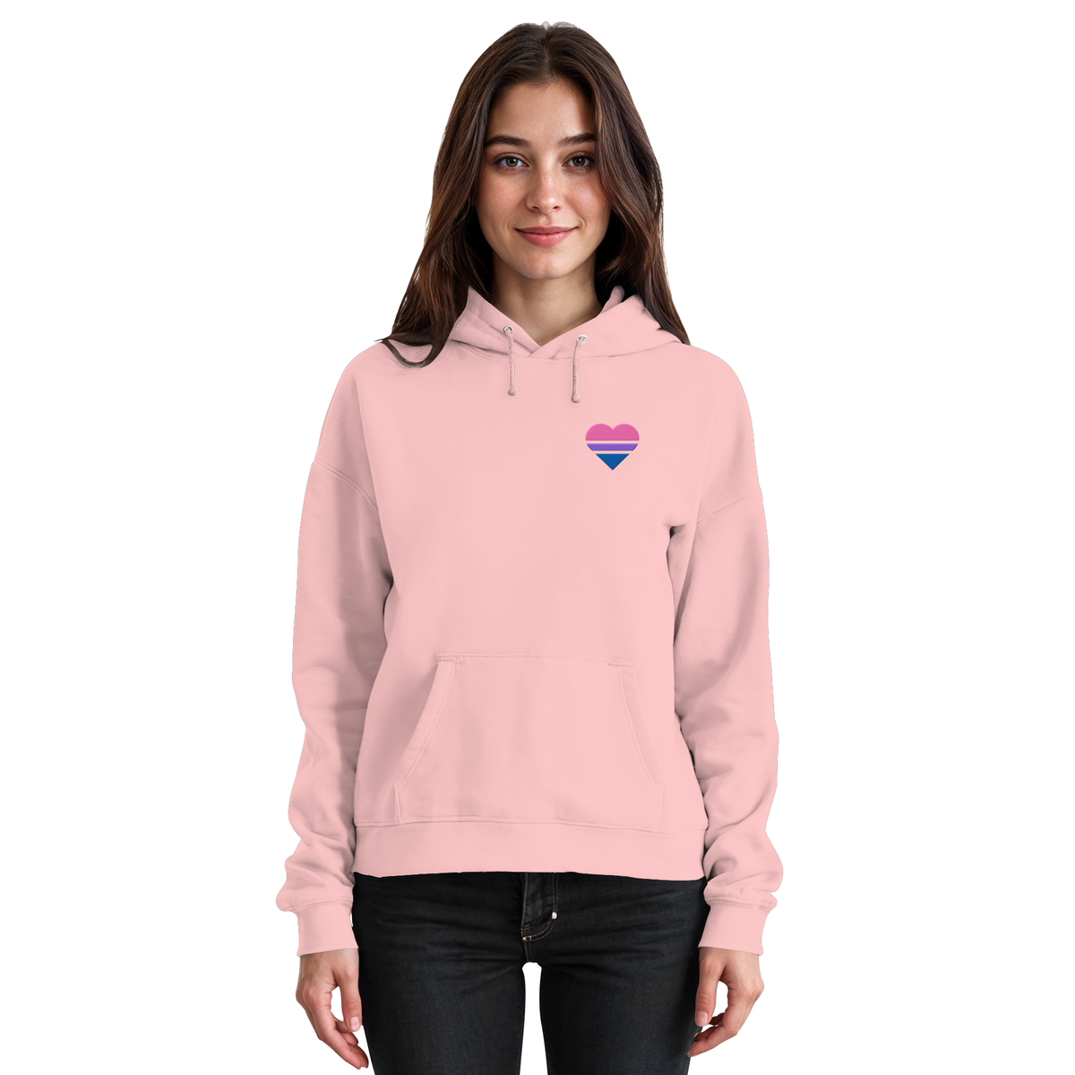 Basic Hoodie mit Herz Stick - Bisexual