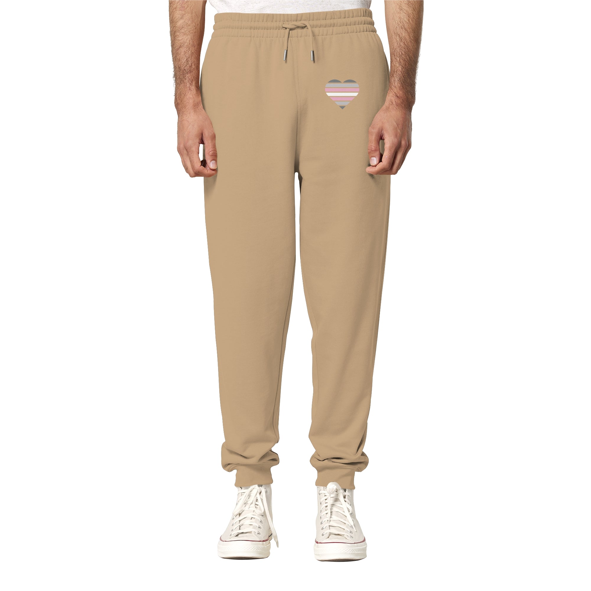 Organic Jogger Pants - Demigirl Flag Herz Print