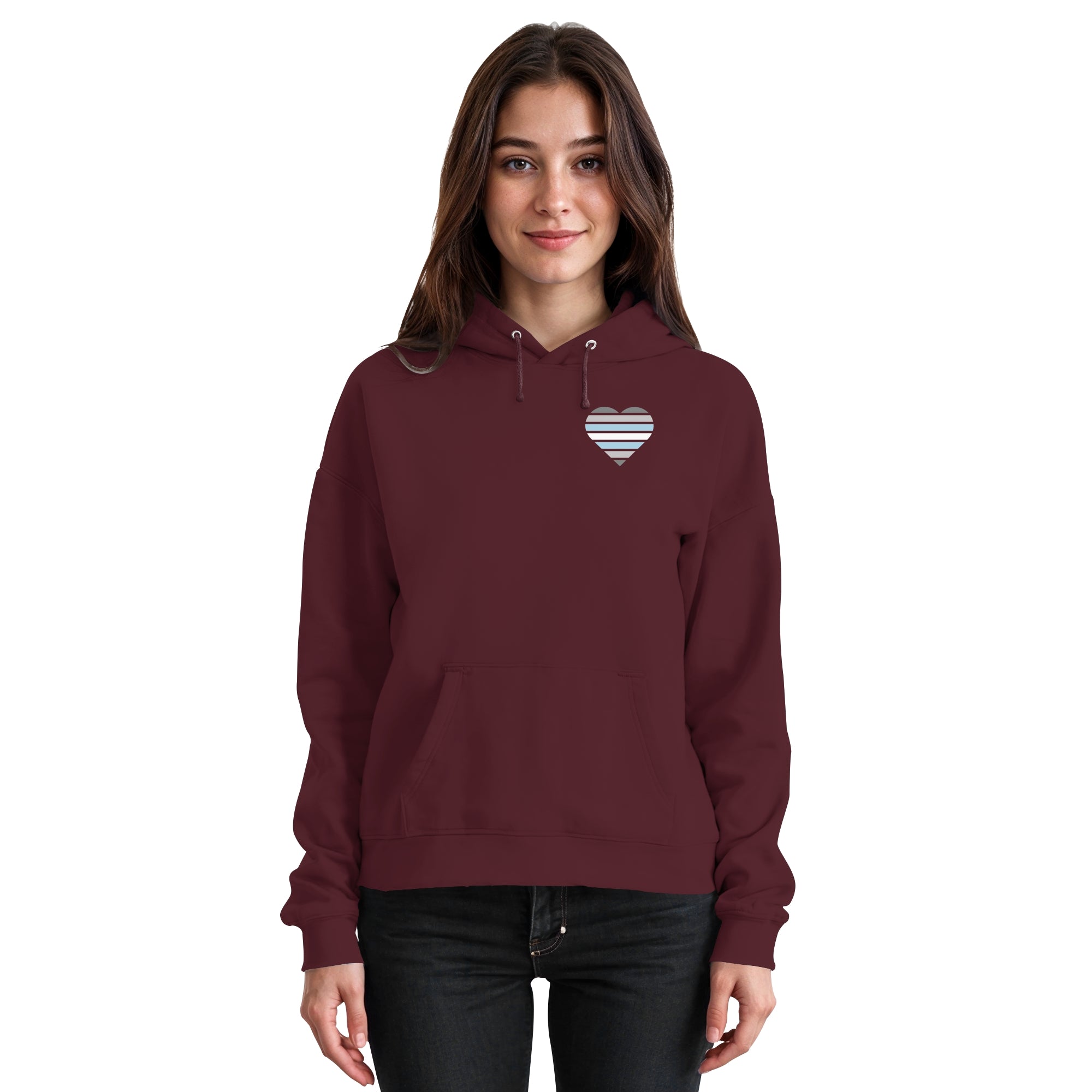 Basic Hoodie - Demiboy Flag Herz Print