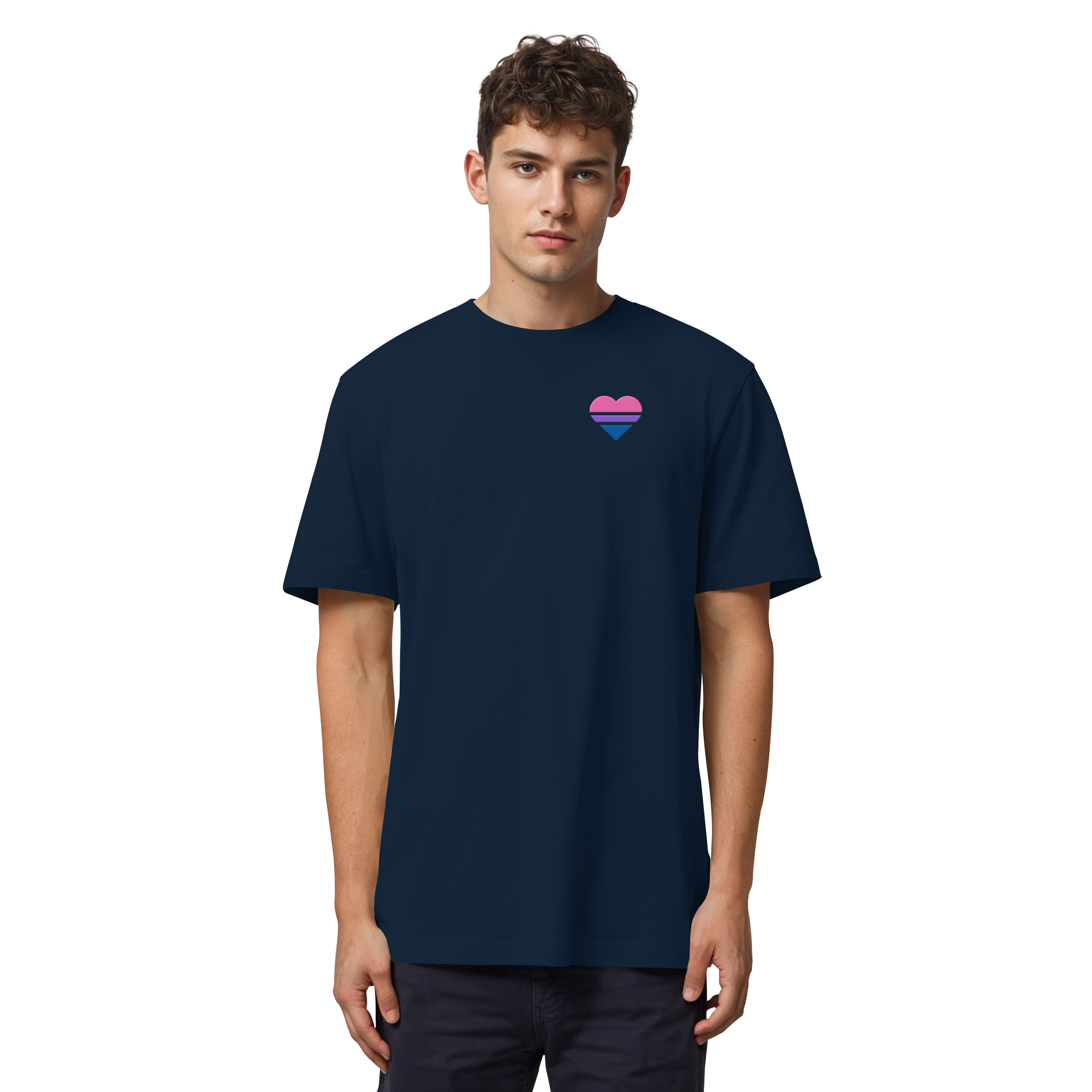 Organic Heavy Shirt - Bisexual Flag Herz Stick