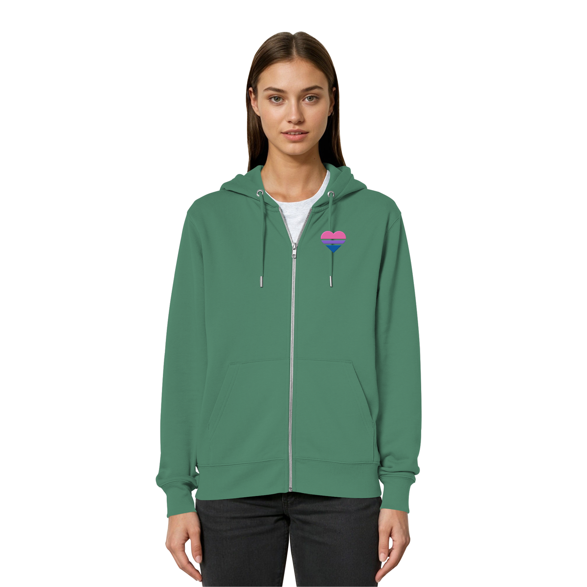 Organic Relaxed Zipper mit Herz Stick - Bisexual