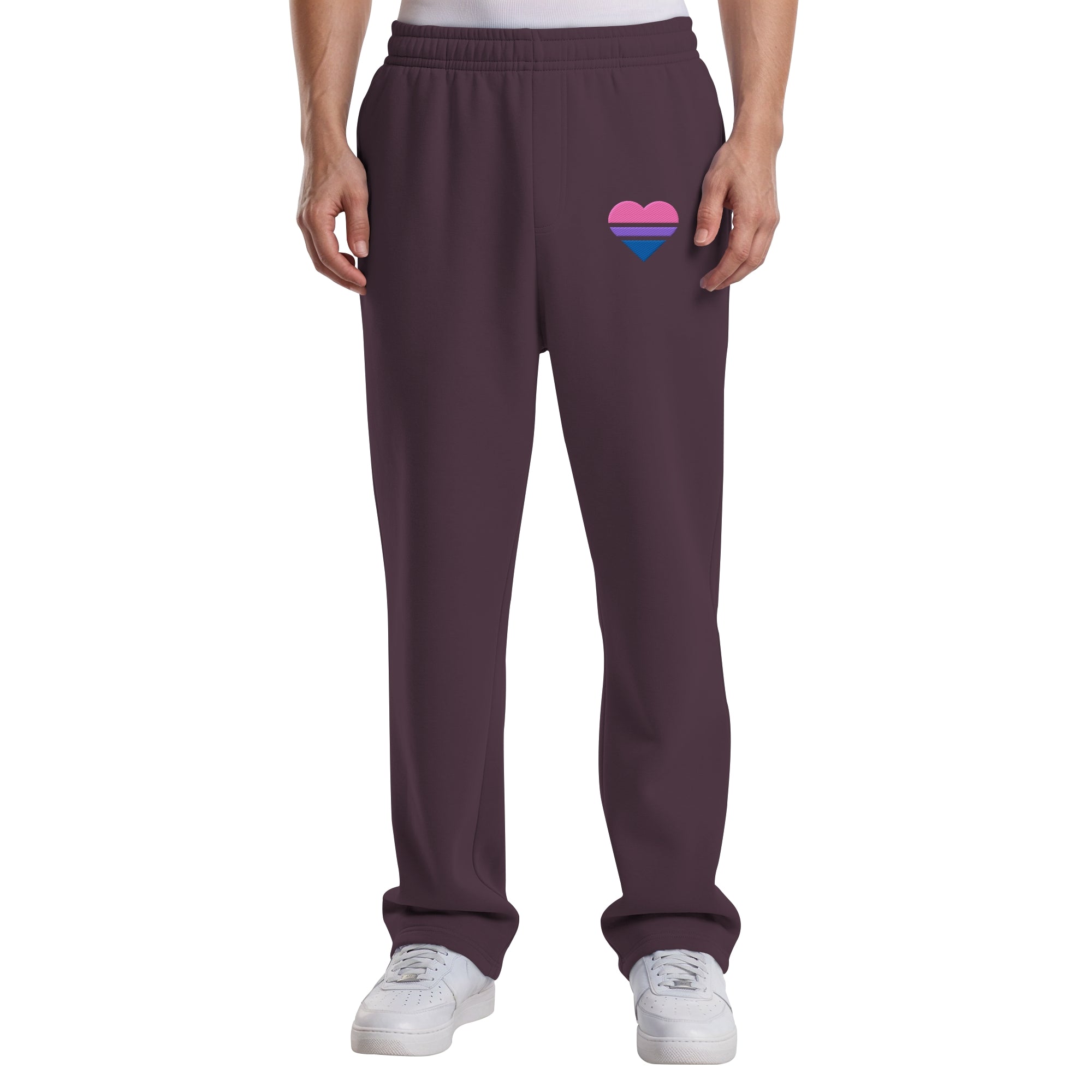 Fluffy Track Sweatpants - Bisexual Flag Herz Stick