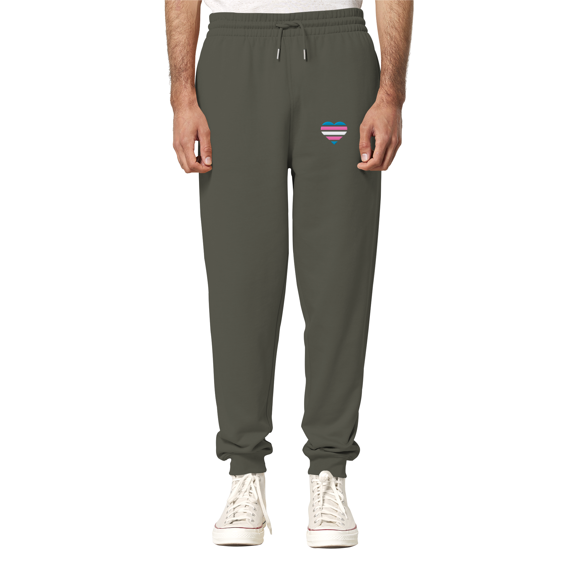 Organic Jogger Pants - Trans Flag Herz Stick