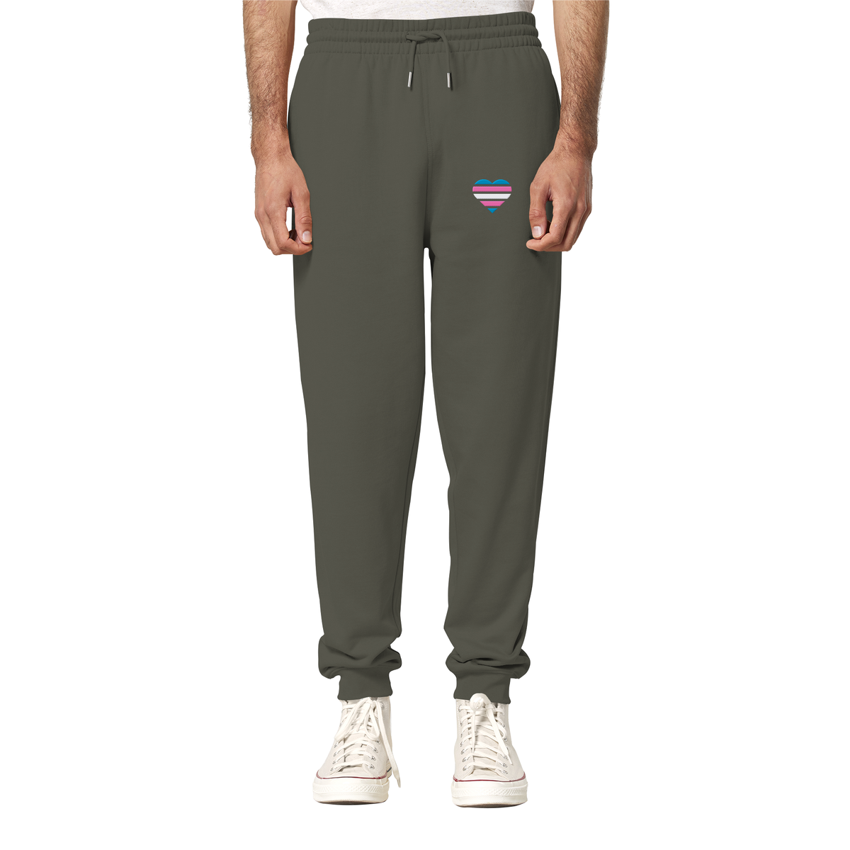Organic Jogger Pants mit Herz Stick - Trans