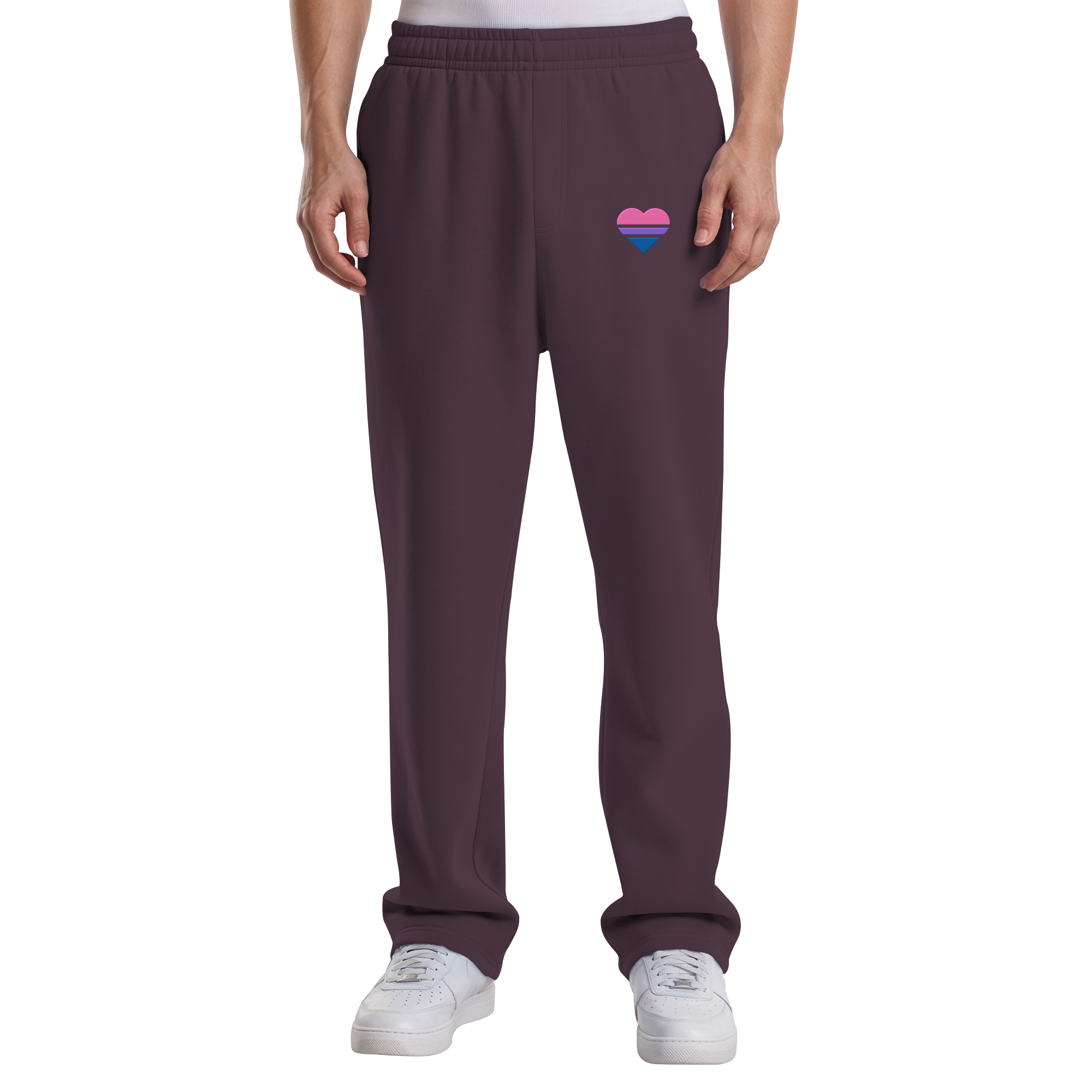 Fluffy Track Sweatpants - Bisexual Flag Herz Stick
