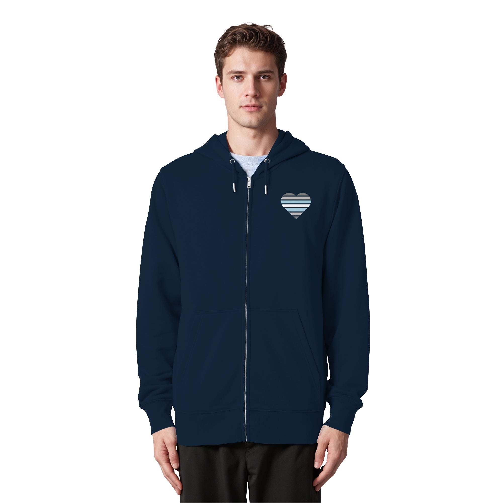 Organic Zipper - Demiboy Flag Herz Print