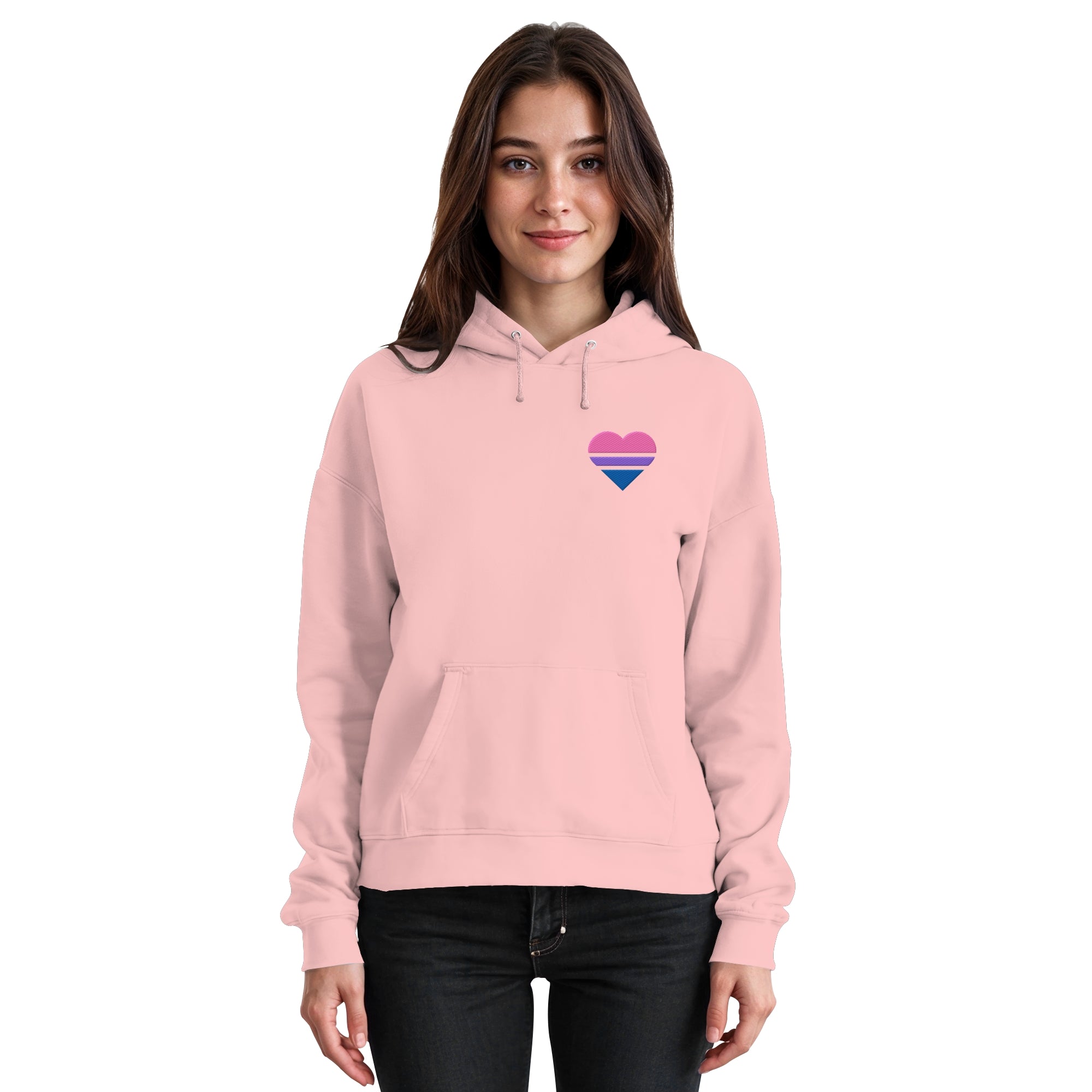 Basic Hoodie - Bisexual Flag Herz Stick