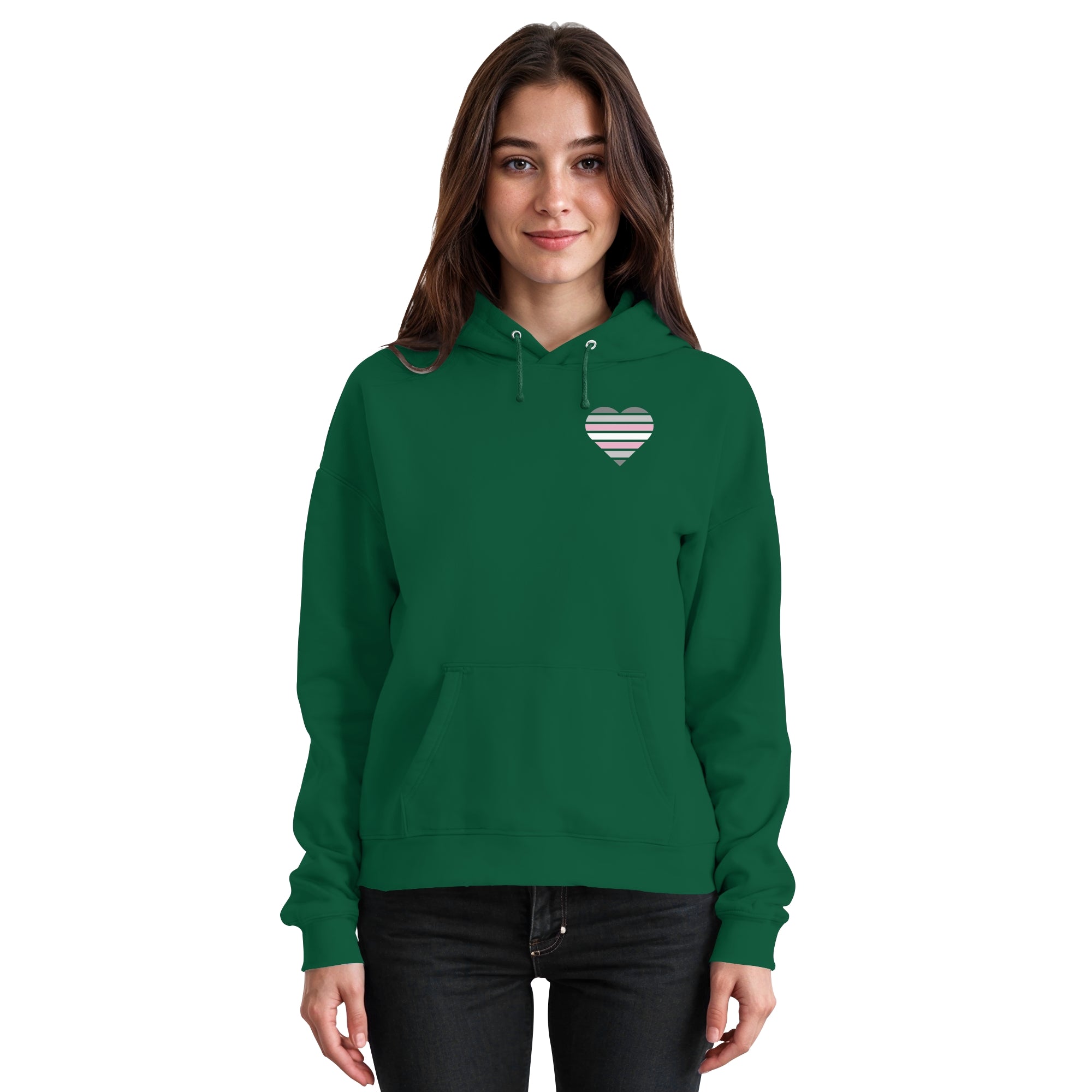 Basic Hoodie - Demigirl Flag Herz Print